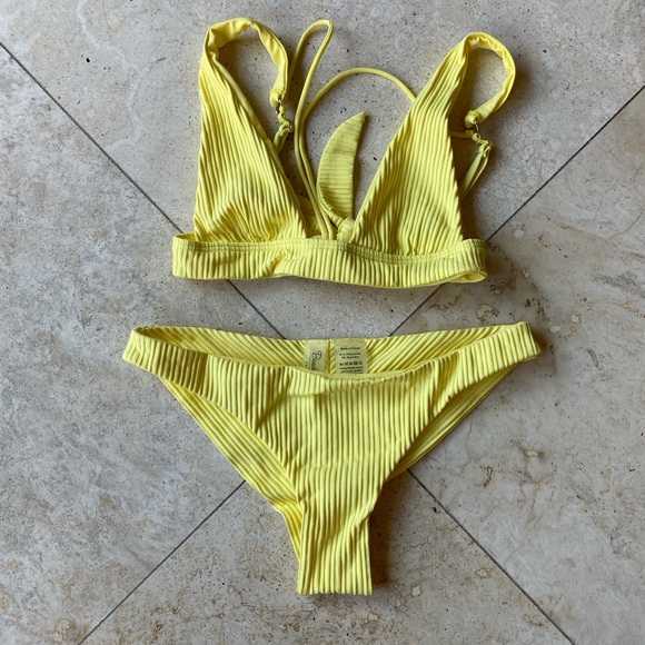 beachlunchlounge Other - Beach Bunny Yellow Bikini Swim Set Size Small